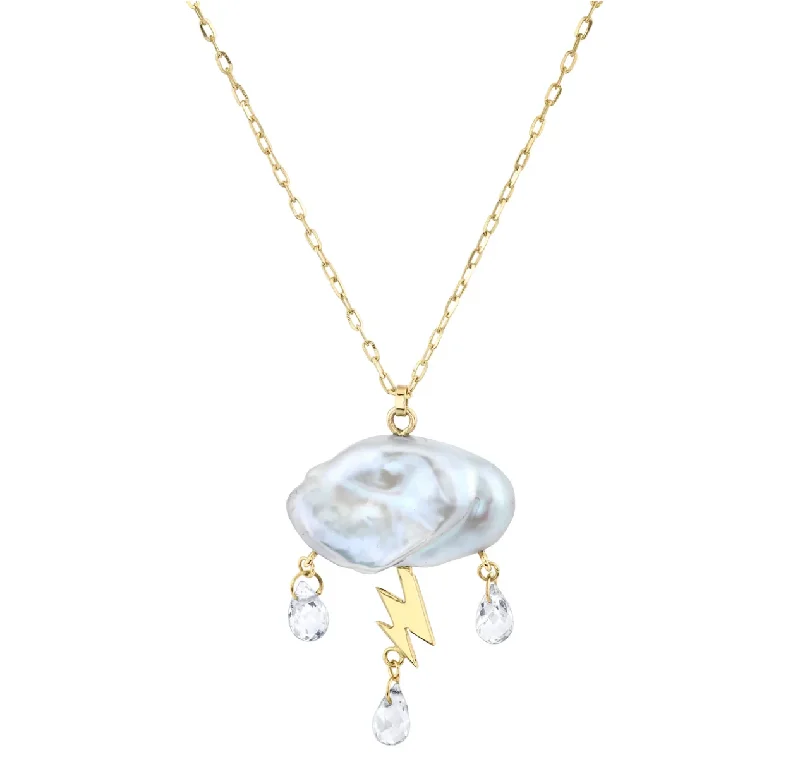 Jewelry Sale – Exclusive Styles At Lower Prices Petite Storm Cloud Necklace - 14k Gold + White Keshi Pearl + White Topaz Jewelry Sale – Exclusive Styles At Lower Prices Petite Storm Cloud Necklace - 14k Gold + White Keshi Pearl + White Topaz
