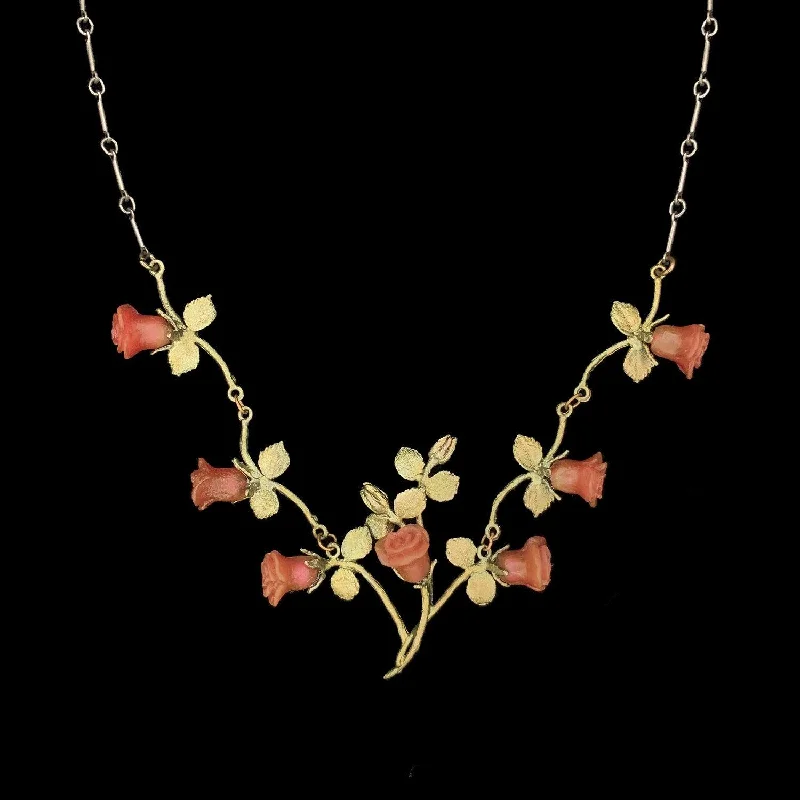 Clearance Sale On High-End Jewelry Collections Red Rose Necklace - Vines