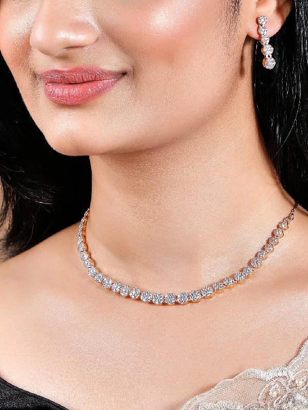 Elegant Jewelry, Affordable Luxury – Shop Now Rubans 22K Gold Polish AD Necklace set. Elegant Jewelry, Affordable Luxury – Shop Now Rubans 22K Gold Polish AD Necklace set.