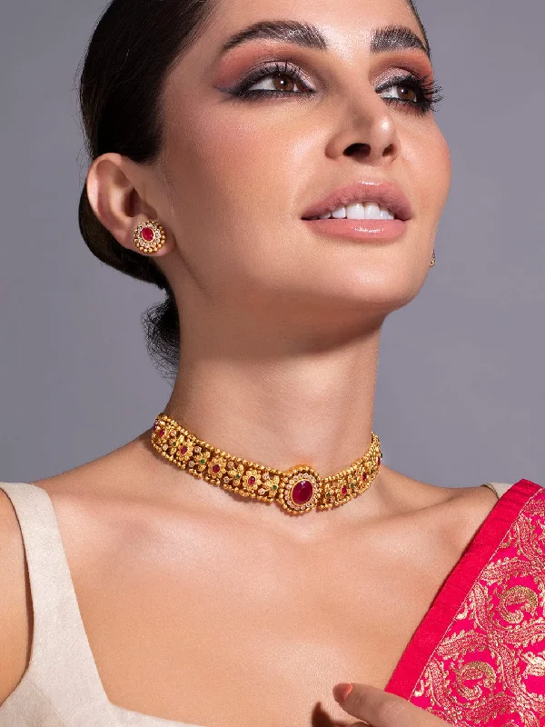 High-End Jewelry, Now More Affordable Than Ever Rubans 24K Gold Plated Handcrafted Intricate Choker Set High-End Jewelry, Now More Affordable Than Ever Rubans 24K Gold Plated Handcrafted Intricate Choker Set