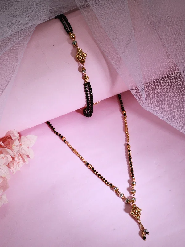Seasonal Jewelry Deals – Elevate Your Style Rubans Gold Plated Bead Pendant Hand and Neck Mangalsutra Seasonal Jewelry Deals – Elevate Your Style Rubans Gold Plated Bead Pendant Hand and Neck Mangalsutra