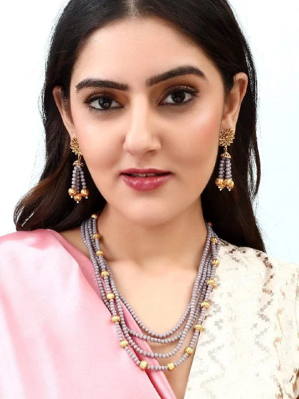 Get The Sparkle You Love At Prices You Adore Rubans Gold Plated Crystal Beads Embellished Statement Necklace Set Get The Sparkle You Love At Prices You Adore Rubans Gold Plated Crystal Beads Embellished Statement Necklace Set