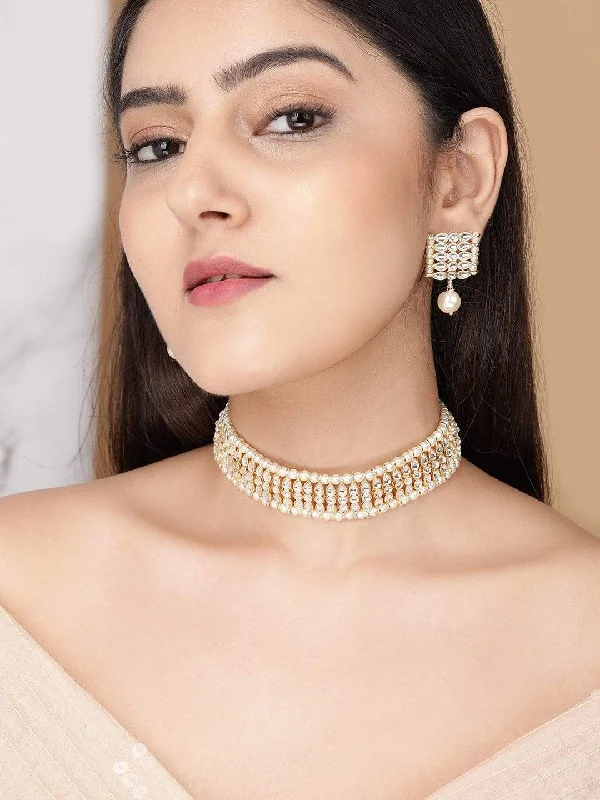 Timeless Elegance, Temporary Discounts – Act Fast Rubans Gold Plated Handcrafted White Pearl Choker Set Timeless Elegance, Temporary Discounts – Act Fast Rubans Gold Plated Handcrafted White Pearl Choker Set
