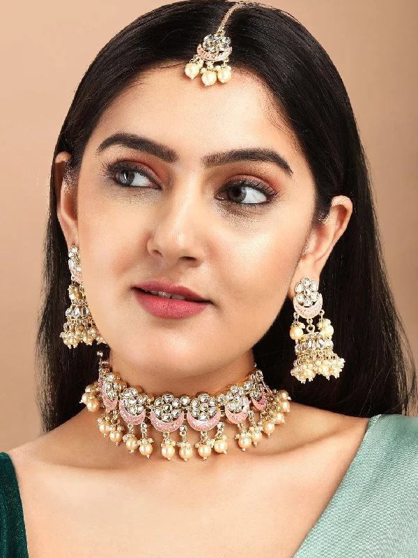 Trending Jewelry Styles Now At Limited-Time Discounts Rubans Gold Plated Peach Pink Enamel Beaded Necklace Set Trending Jewelry Styles Now At Limited-Time Discounts Rubans Gold Plated Peach Pink Enamel Beaded Necklace Set
