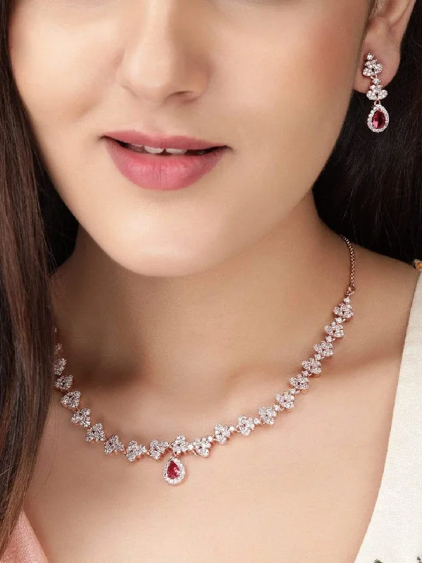Bestselling Jewelry Now On Sale – Elevate Your Look Rubans Rose Gold Plated Necklace Set in CZ and Pink Stones Bestselling Jewelry Now On Sale – Elevate Your Look Rubans Rose Gold Plated Necklace Set in CZ and Pink Stones