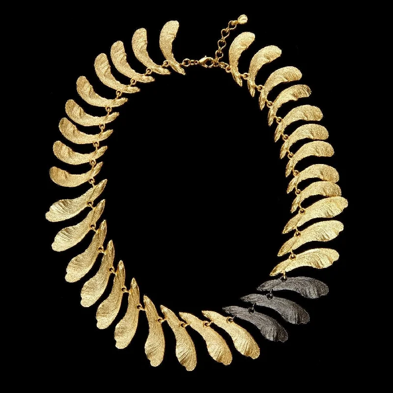 Buy More, Save More On Stunning Jewelry Designs Samara Necklace - Small Two Tone Contour Gunmetal/Gold