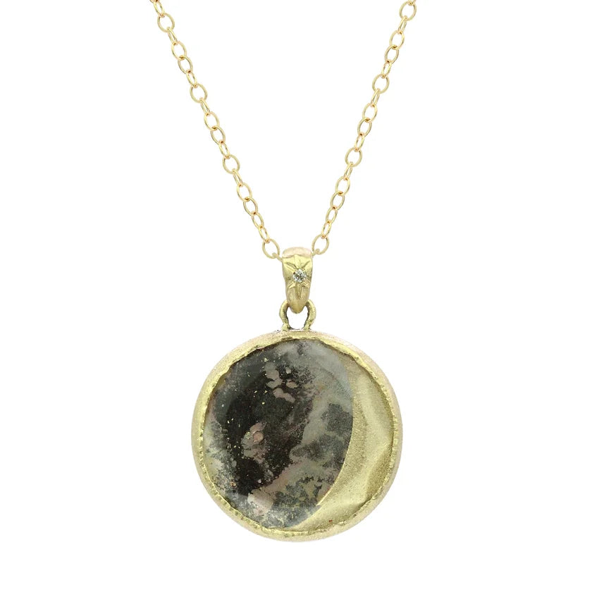 Affordable Luxury Jewelry For Every Occasion Shadow Moon Charm - 14ky, Quartz + Diamond Affordable Luxury Jewelry For Every Occasion Shadow Moon Charm - 14ky, Quartz + Diamond