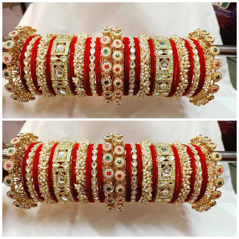 Grab Exquisite Jewelry At The Lowest Prices Shagna Gold Plated Pearl And Kundan Bridal Chura