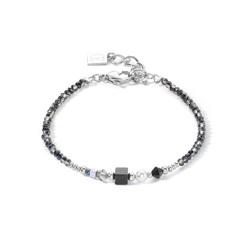 Huge Savings On Timeless Jewelry Collections Square Stripes bracelet silver-black