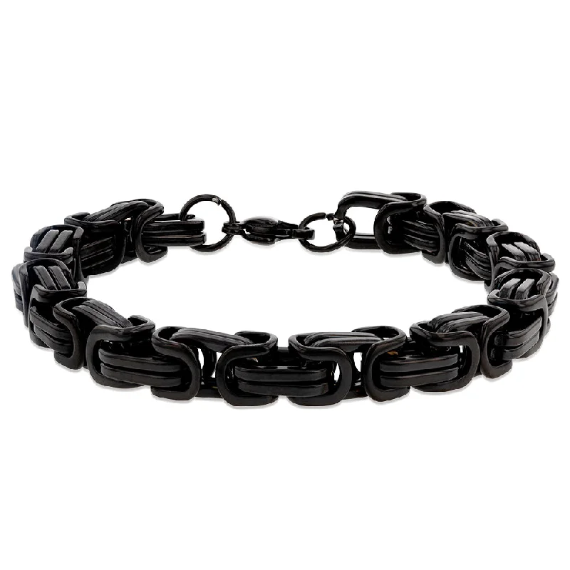 Once-A-Year Jewelry Sale – Grab Your Favorites Now Stainless Steel Fancy Links 22cm Black Bracelet