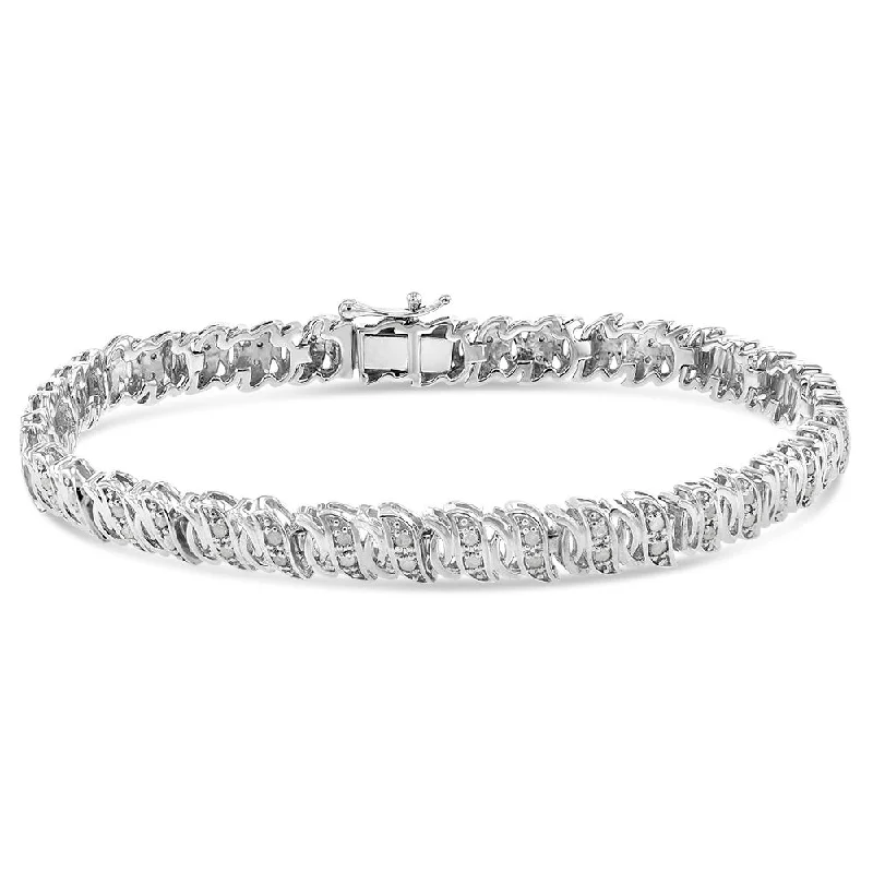 Fine Jewelry, Limited-Time Offers Available Sterling Silver 1/2 Carat 18.5cm Diamond Bracelet