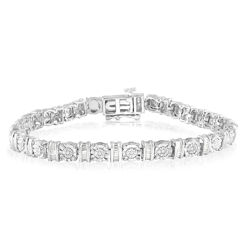 Special Jewelry Deals – Upgrade Your Collection Sterling Silver 1/5 Carat Diamond 18cm Bracelet