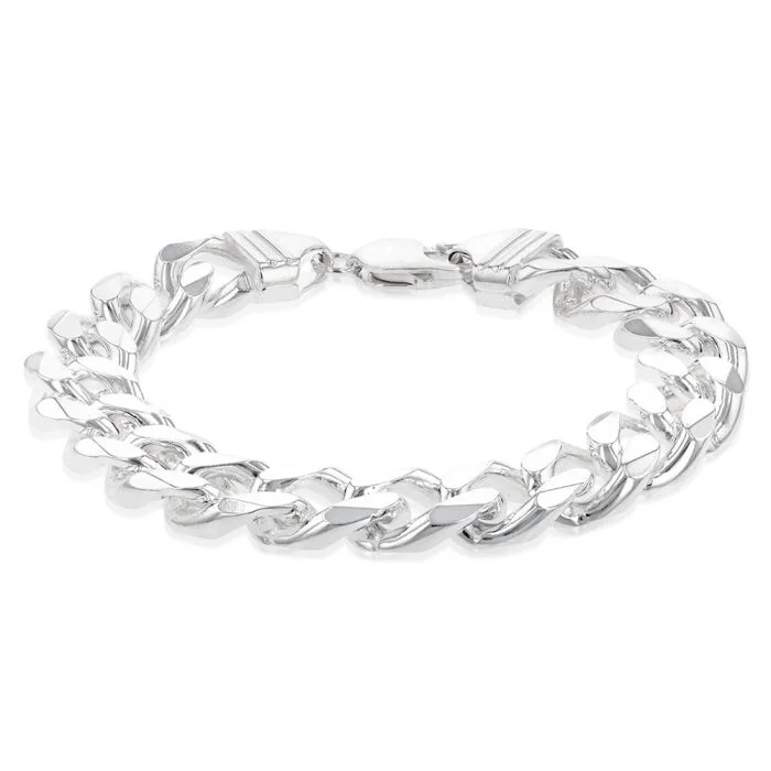 Luxury Jewelry Without The Luxury Price Tag Sterling Silver Bevelled Curb 350 Gauge 21cm Bracelet