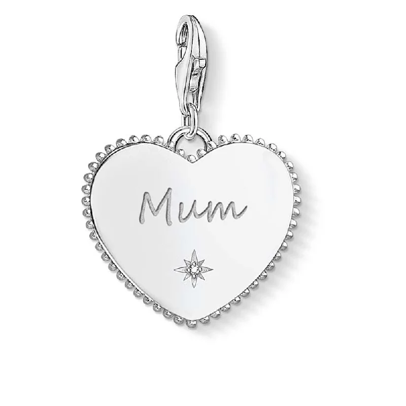 Don't Miss These Dazzling Jewelry Discounts Sterling Silver Thomas Sabo Charm Club Engravable Mum Heart