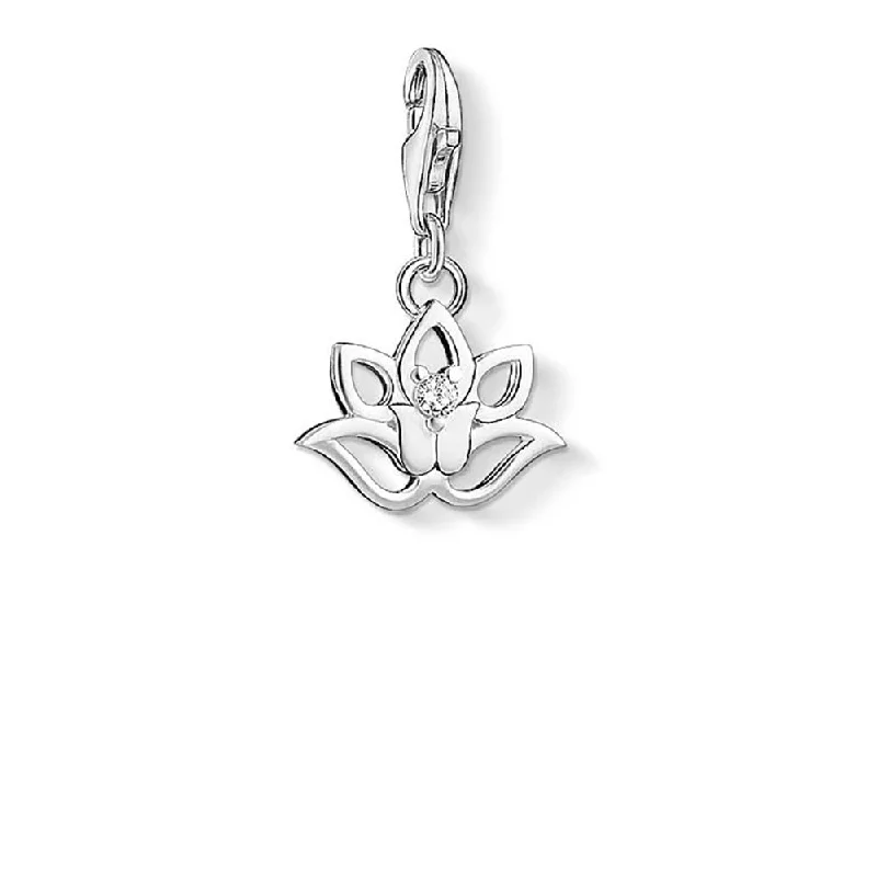 Fashion-Forward Jewelry At Incredible Prices Sterling Silver Thomas Sabo Charm Club Open Lotus Zirconia