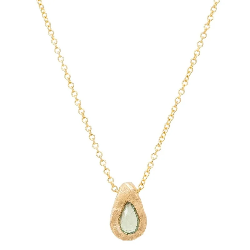 Big Savings On Your Favorite Jewelry Pieces Teardrop Green Sapphire Necklace - 18 KT Big Savings On Your Favorite Jewelry Pieces Teardrop Green Sapphire Necklace - 18 KT