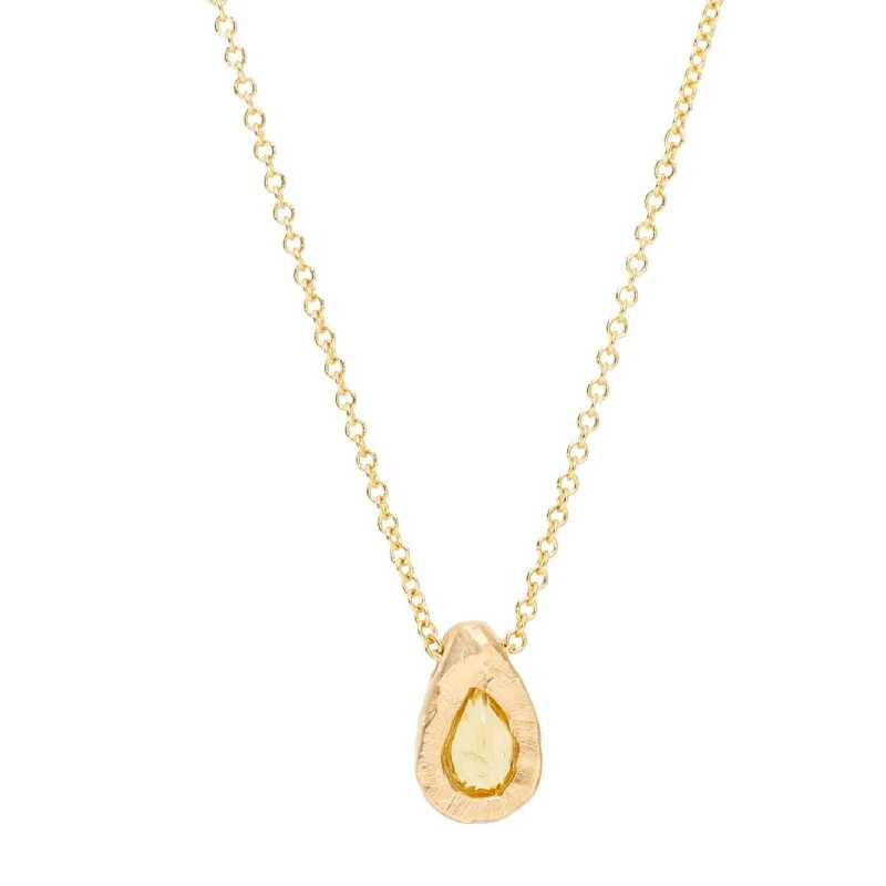 Beautiful Jewelry, Breathtaking Discounts – Hurry In Teardrop Yellow Sapphire Necklace - 18 KT Beautiful Jewelry, Breathtaking Discounts – Hurry In Teardrop Yellow Sapphire Necklace - 18 KT