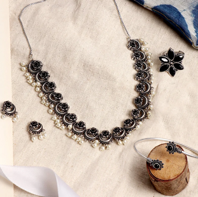 Unmissable Deals On Handmade Jewelry Collections Teejh Amba Black Silver Oxidized Jewelry Gift Set