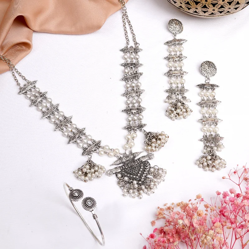 Timeless Elegance, Temporary Discounts – Act Fast Teejh Ambika Silver Oxidised Jewelry Gift Set