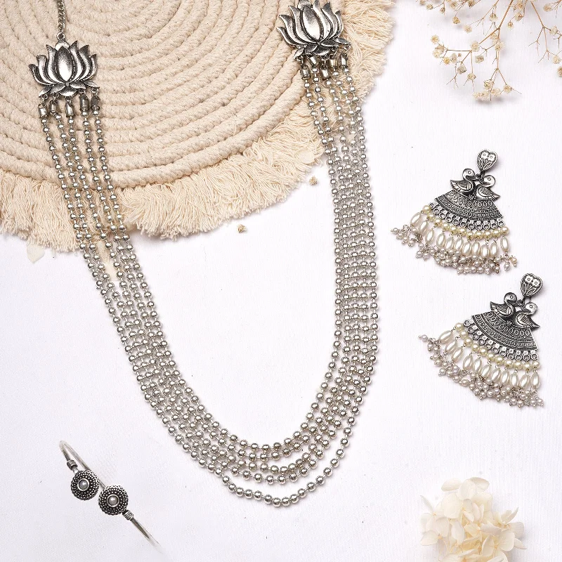 Affordable Elegance – Premium Jewelry At Special Prices Teejh Parajika Silver Oxidised Jewelry Gift Set