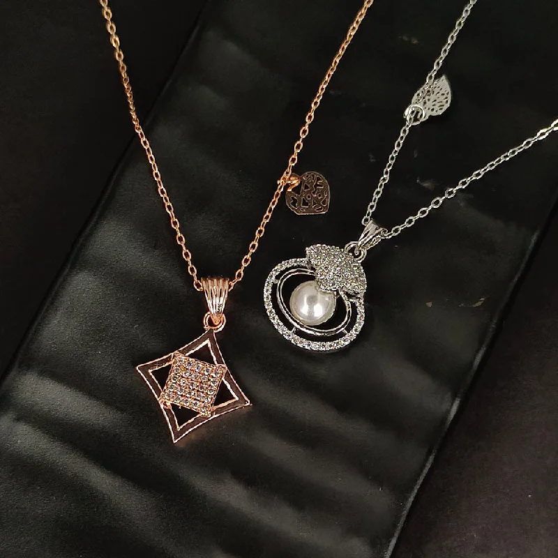 Exclusive Jewelry Sale – Limited-Time Discounts The Z Collection AD Diamond Chain Pendants Combo