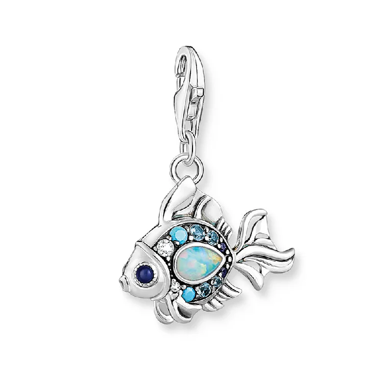 Premium Jewelry At Special Low Prices For A Limited Time Thomas Sabo Sterling Silver Blue Spinel Fish Charm