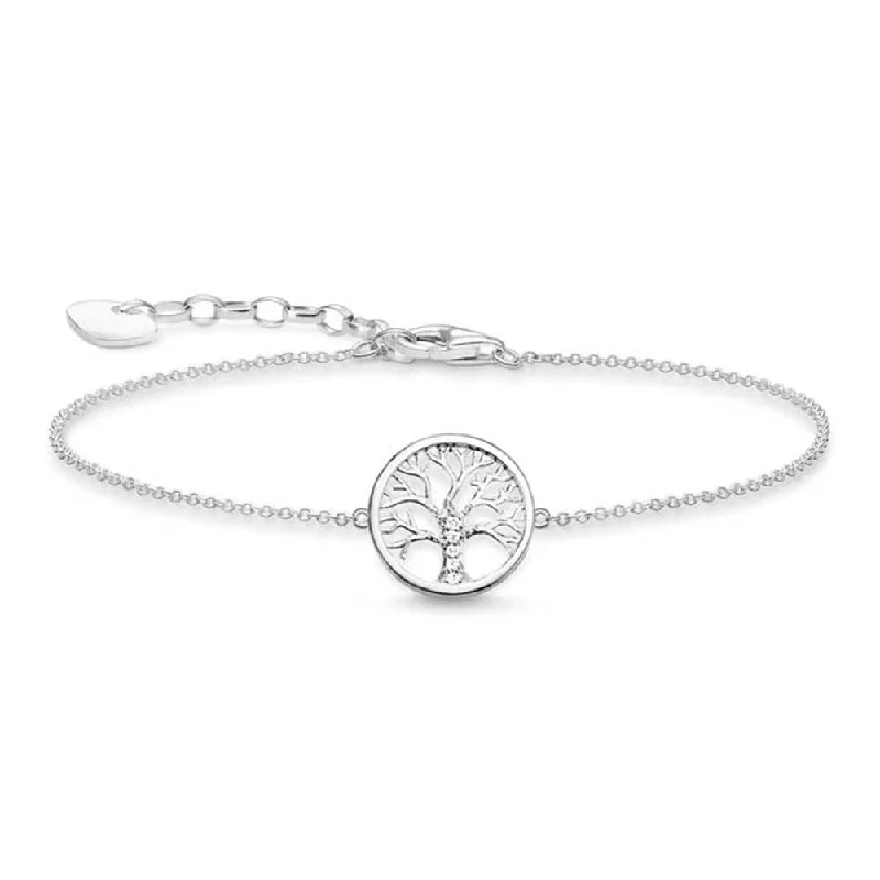 Exclusive Gemstone Jewelry At Special Prices Thomas Sabo Sterling Silver Tree Of Life White CZ 16-19cm Bracelet