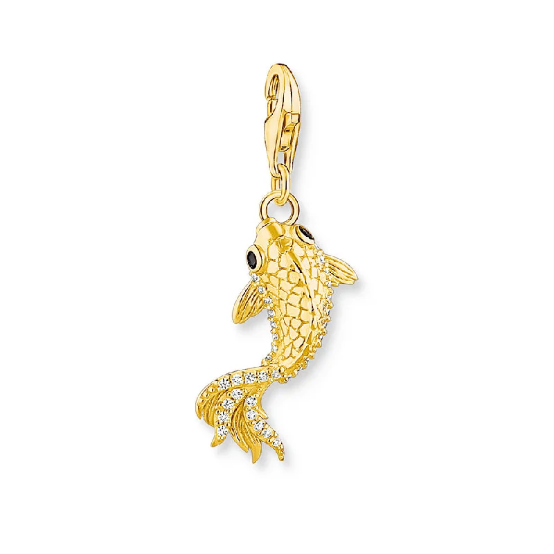 Unmissable Jewelry Clearance – Final Reductions Thomas Sabo Sterling Silver Yellow Gold-Plated Cubic Zirconia Koi Fish Charm