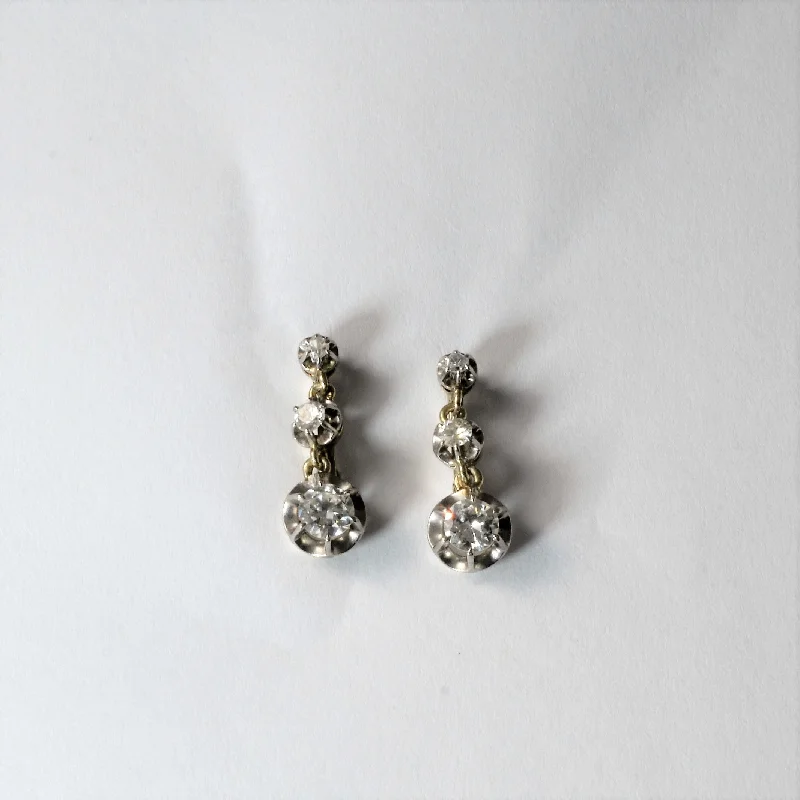 Sparkle More For Less – Jewelry Sale Happening Now Retro Three Stone Diamond Drop Earrings | 0.80ctw |