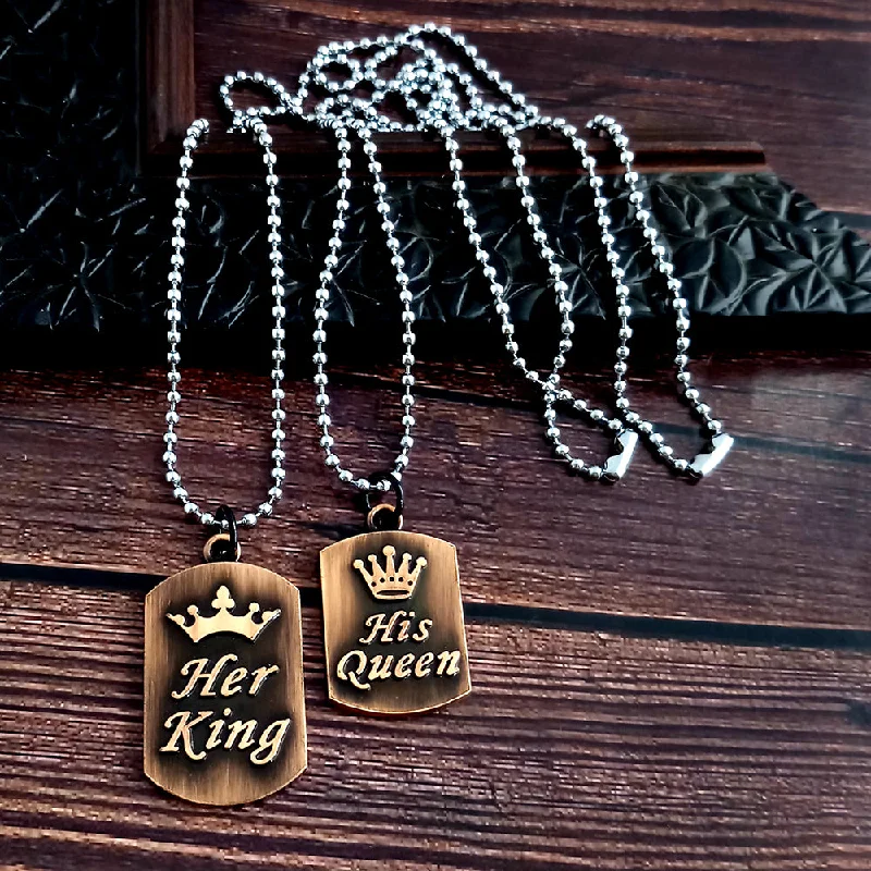 Luxury Jewelry Sale – Elegant Styles At Unbeatable Prices Urbana His Queen Her King Stylish Chain Pendant Combo-1004373