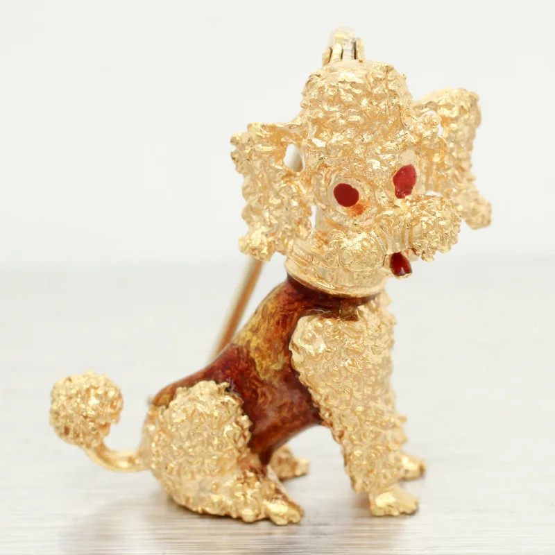 Luxury Jewelry At Unbeatable Discounts Vintage 18k Yellow Gold Poodle Brooch - Solid Gold Sitting Dog Pin Luxury Jewelry At Unbeatable Discounts Vintage 18k Yellow Gold Poodle Brooch - Solid Gold Sitting Dog Pin