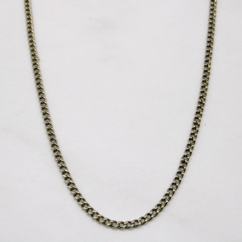 Big Discounts On Elegant Jewelry Collections 10k White Gold Curb Chain | 24" |