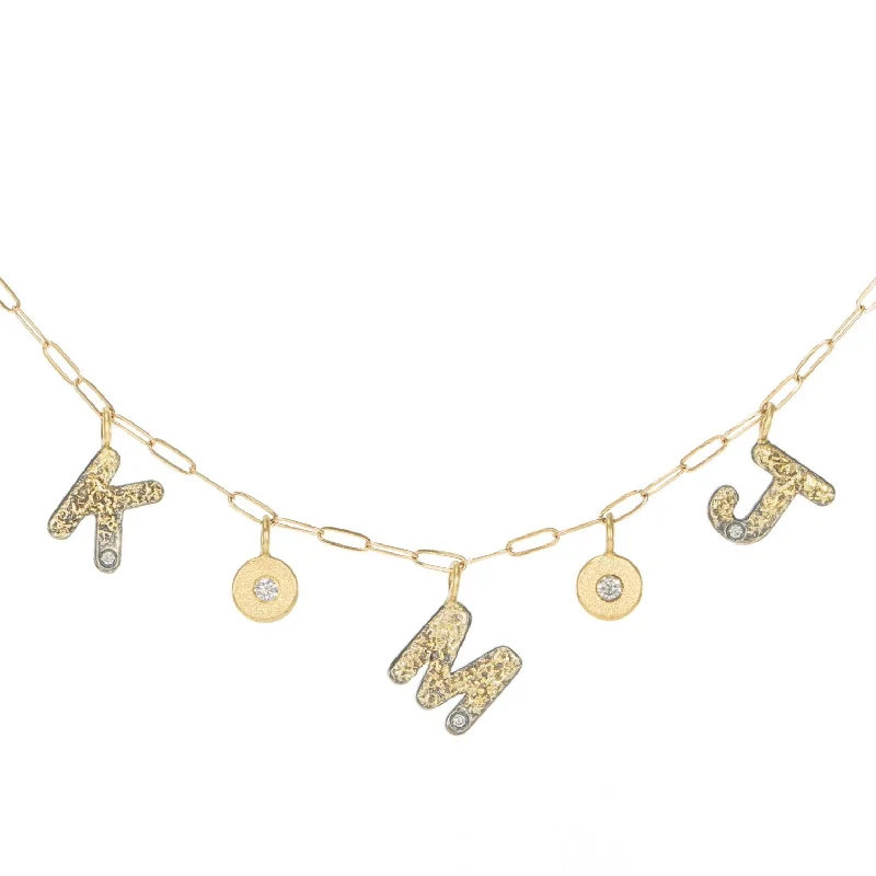 Shop Fine Jewelry With Exclusive Savings Word Charm Necklace - 22ky, 18ky, Oxidized Silver + VS Diamonds Shop Fine Jewelry With Exclusive Savings Word Charm Necklace - 22ky, 18ky, Oxidized Silver + VS Diamonds